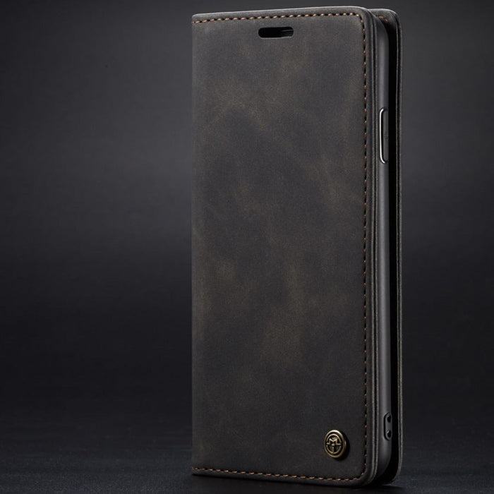 CaseMe - Etui Xiaomi en cuir, magnétique Noir