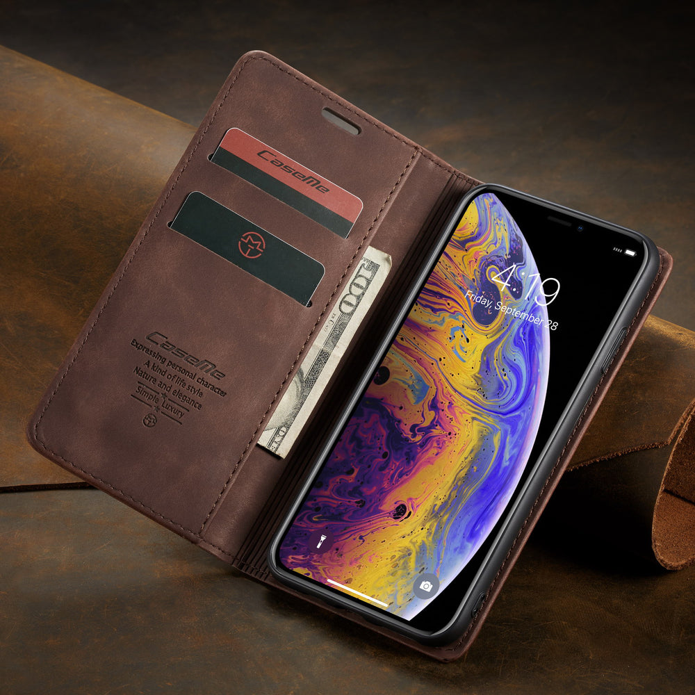 CaseMe - Etui Xiaomi en cuir, magnétique