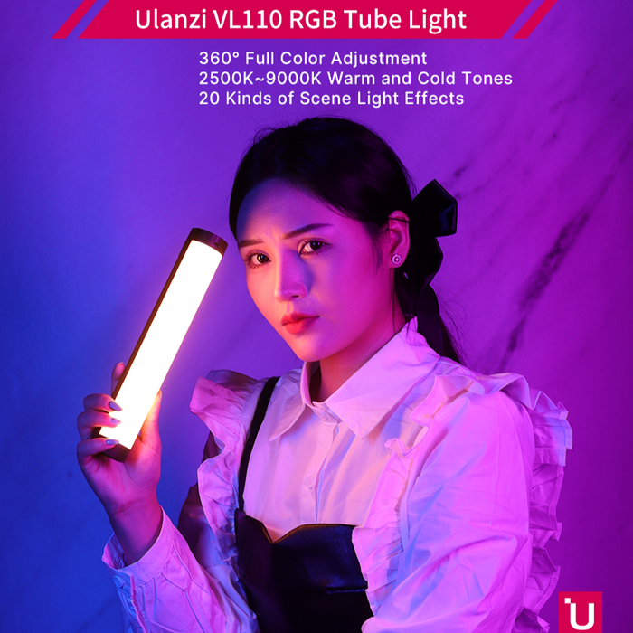 Ulanzi VL110RGB - Tube vidéo multicolore, sans fil et rechargeable