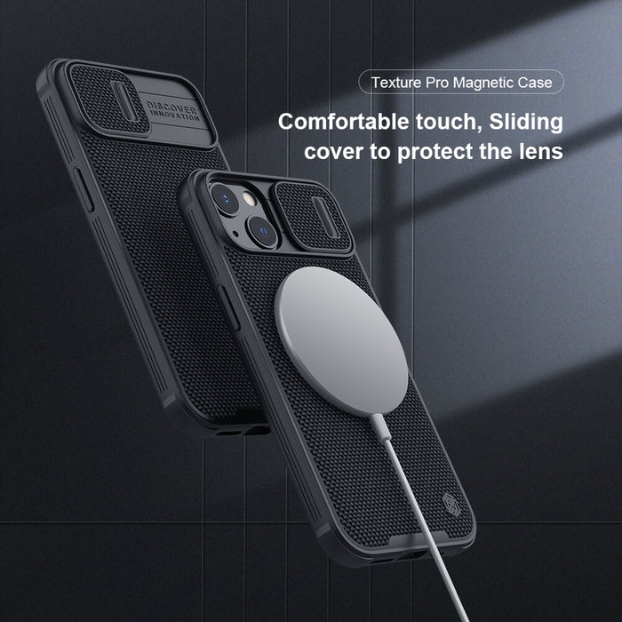 Nillkin - Coque magnétique iPhone 13 Pro, effet tissu