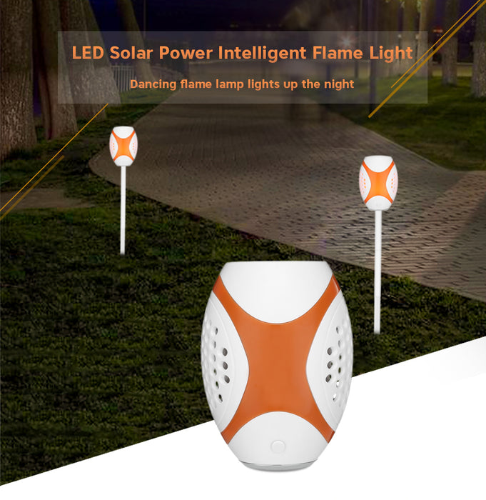 LED Solar Power Intelligent Flame Light IP65 Waterproof Lamp
