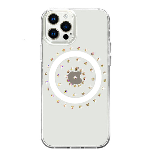 Coque magnétique iPhone 12 13 et 14 serie Diamant Transparent