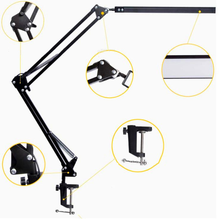 Lampe de bureau LED articulée avec pince de fixation