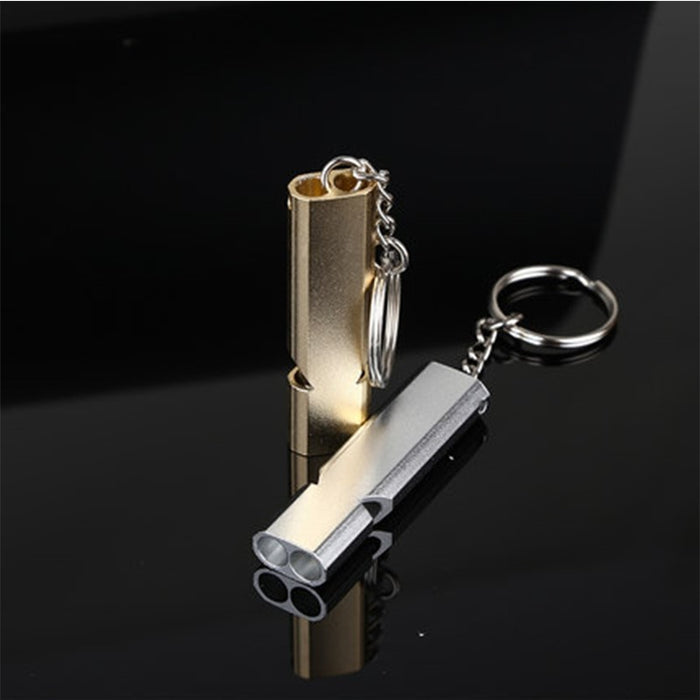 Double sifflet en aluminium avec forte intensité sonore