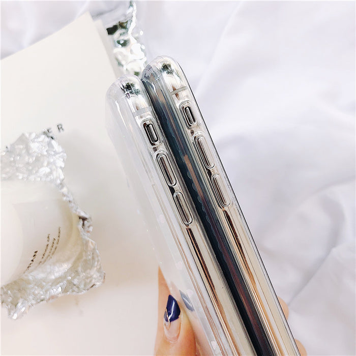 Coque iPhone paillettes blanches