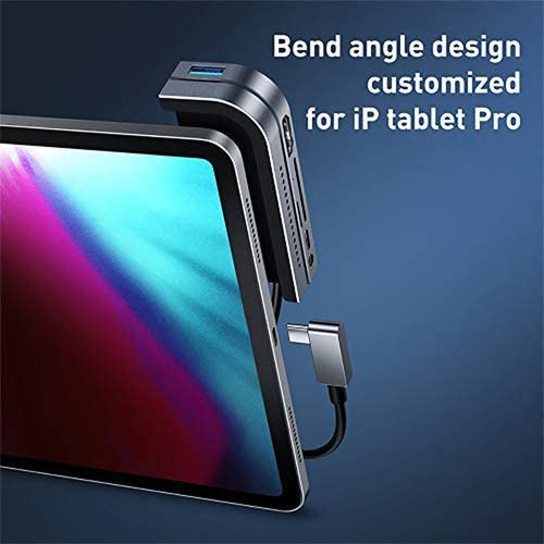 Hub USB C pour iPad Pro 2018 2019 2020, Baseus 6 en 1 Adaptateur HDMI 4K, PD 100W Charging, USB 3.0, Lecteur de Carte SD/TF, Port jack en 3.5mm, Compatible avec Macbook Pro / iPad Pro - Gris