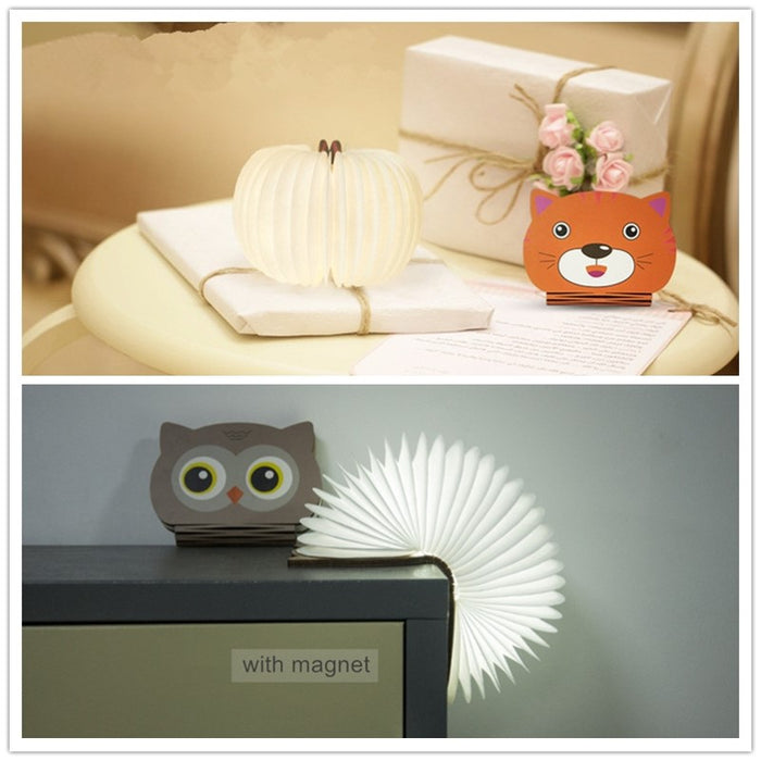 Lampe LED en forme de livre déplié, rechargeable par USB