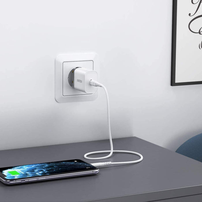Chargeur CHOETECH USB C, Chargeur Mural Double USB C 40 W avec Alimentation 3.0 Compatible avec iPhone 12/12 Pro / 12 Pro Max / 12 Mini/Se 2020, iPad Pro, AirPods, Google Pixel 5, etc.