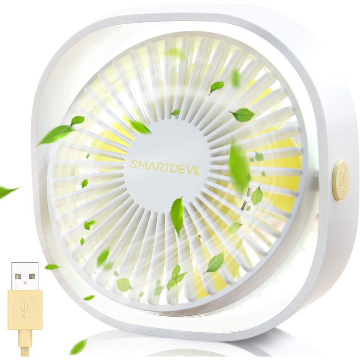 SmartDevil Ventilateur USB,Mini Ventilateur,Ventilateur Silencieux,Portable Ventilateur USB Silencieux 3 Vitesse Réglable USB,USB Ventilateur pour Camping,Bureau,Sport,Voyage,Alimenté par USB(Bleu)