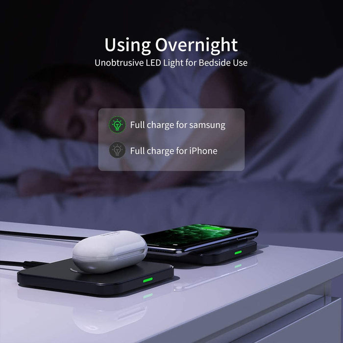 CHOETECH Chargeurs sans Fil Rapide 2 Pack, 7.5/10W Chargeur Induction pour iPhone 12 Pro Max 11 XS Max XR X, Samsung Galaxy S20 S10 S9 S8, Note 20/10/ 9/8, 5W Huawei Mate 30 Pro Blanc/Noir