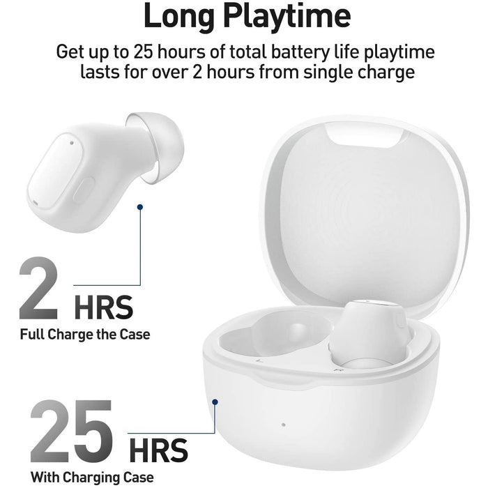 Baseus WM01 Wireless Earbuds Bluetooth Headphones Touch Control 25Hrs Waterproof in-Ear Built-in Mic Headset TWS Stereo Microphone Earphones Long Playtime with USB-C Charging Case Purple