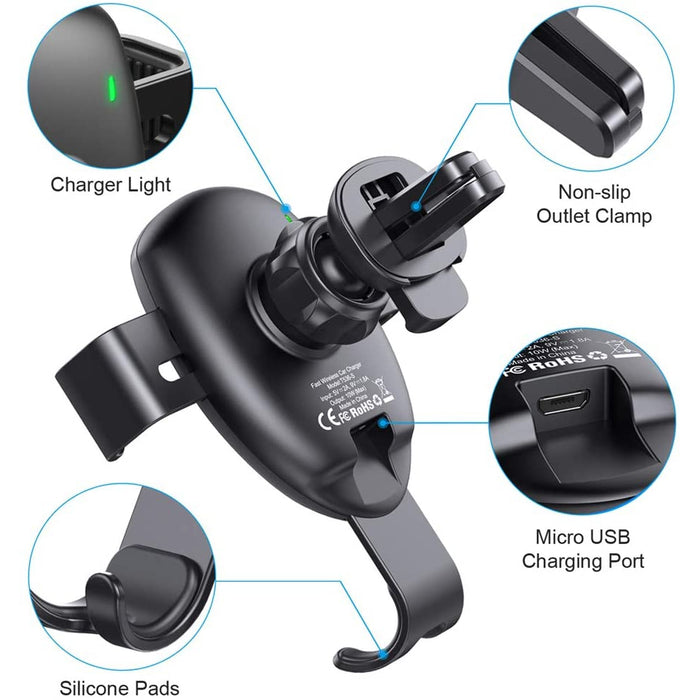 CHOETECH Chargeur sans Fil Rapide Voiture,10W/7.5W Chargeur Induction pour iPhone 11 Pro Max/11 Pro/11/XS/XS Max/XR/X/8/8+,S20 S10+ Note 10 S9 S9+ S8 S8+ Note 9 8,Huawei Mate 30 Pro et 5W LG V30+