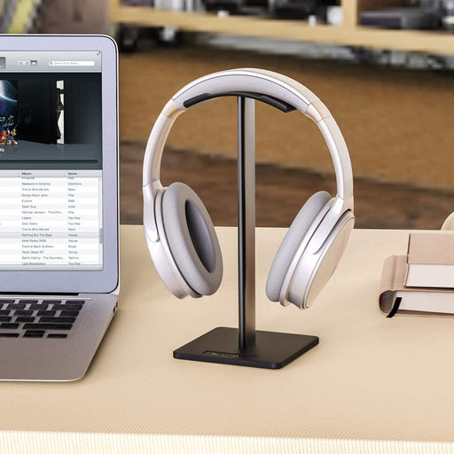 New Bee Support Casque, Support Casque Universel pour écouteurs Over Sennheiser, Sony, Audio-Technica, Bose, Shure, AKG, Casque de Jeu et Affichage Casque, Aluminium + TPU + ABS, Noir