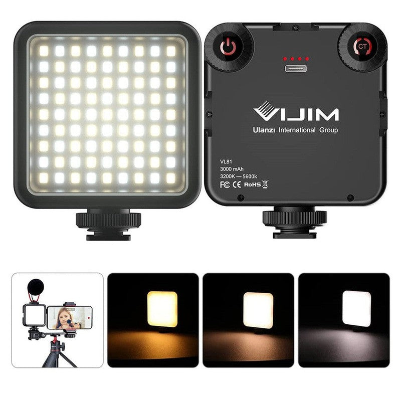 Ulanzi VL81 - Projecteur LED Blanc 3200K-5600K rechargeable