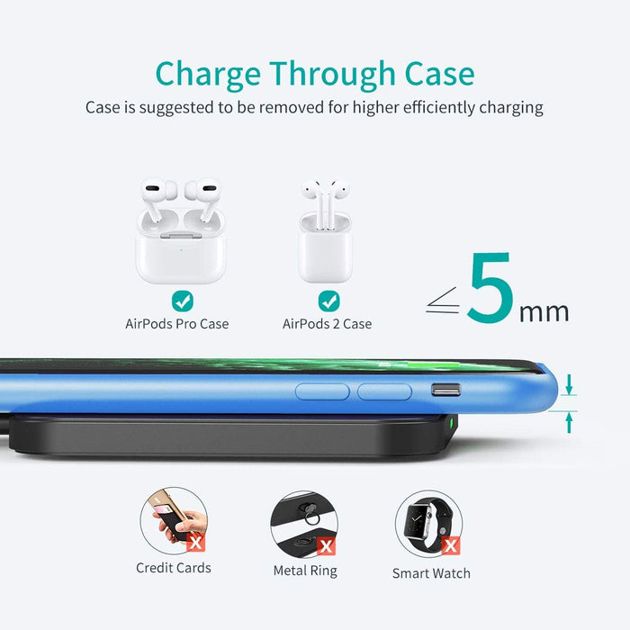 CHOETECH Chargeurs sans Fil Rapide 2 Pack, 7.5/10W Chargeur Induction pour iPhone 12 Pro Max 11 XS Max XR X, Samsung Galaxy S20 S10 S9 S8, Note 20/10/ 9/8, 5W Huawei Mate 30 Pro Blanc/Noir