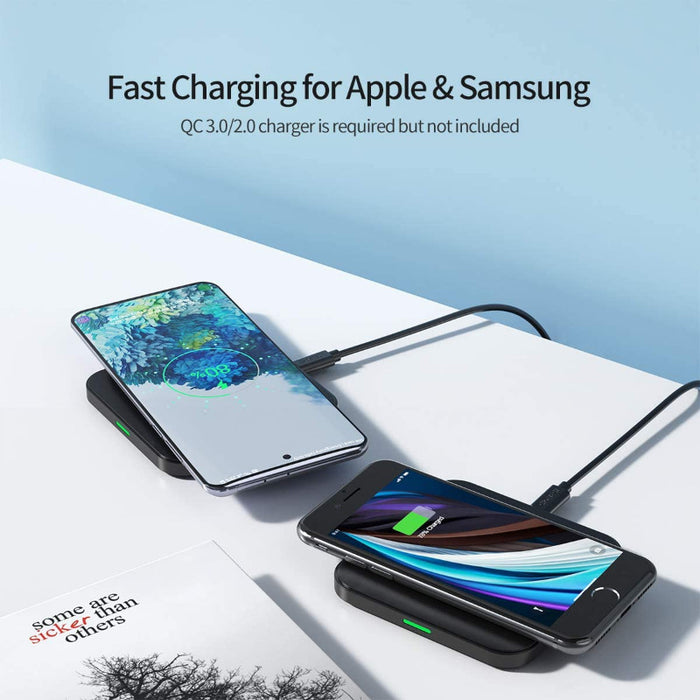 CHOETECH Chargeurs sans Fil Rapide 2 Pack, 7.5/10W Chargeur Induction pour iPhone 12 Pro Max 11 XS Max XR X, Samsung Galaxy S20 S10 S9 S8, Note 20/10/ 9/8, 5W Huawei Mate 30 Pro Blanc/Noir