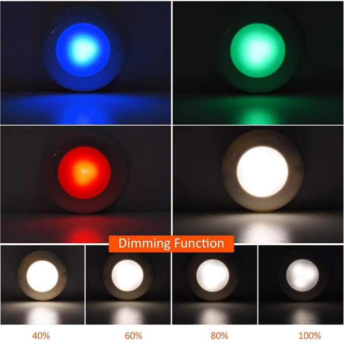 LEDGLE 18W Éclairage Sous Meuble Cuisine Spot LED Lampe de Placard Sans Fil avec Télécommande, Etanche IP44, Lot de 6