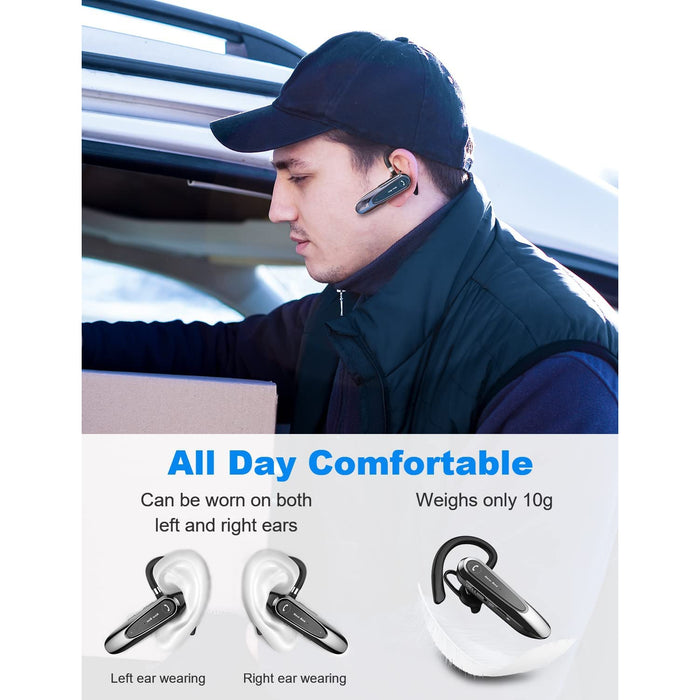 FEYCH Oreillette Bluetooth sans Fil avec Dual Mic V5.0 Main Libre