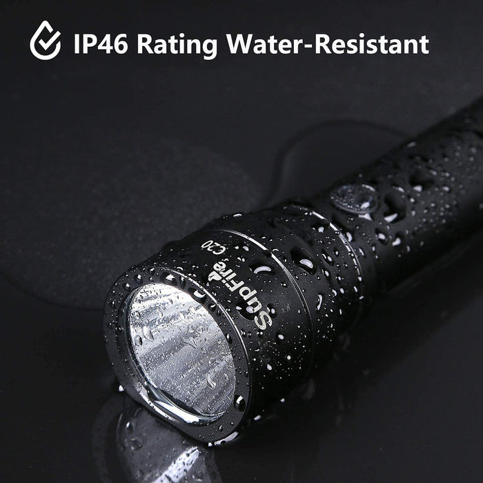 Supfire - Lampe torche LED 1100lm blanc froid 6000K, rechargeable