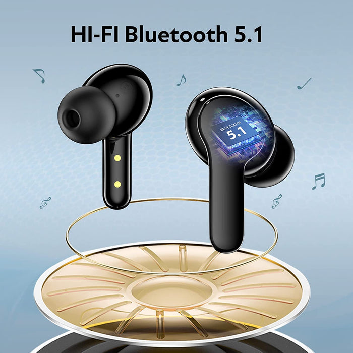 QCY T13 - Oreillettes sans fil Bluetooth 5.1, tactile avec micro Intégré