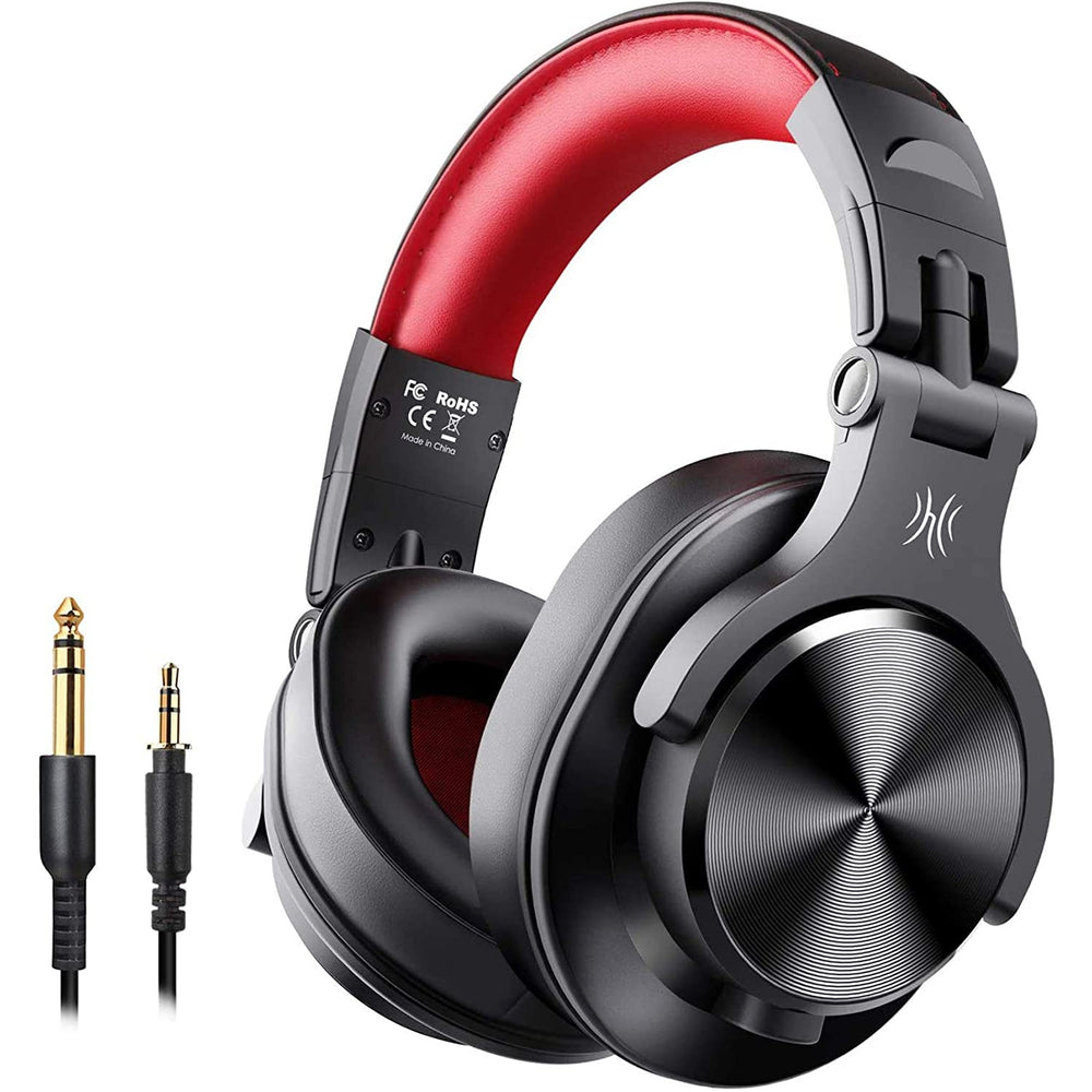 Casque Bluetooth 50 Heures d’Autonomie OneOdio A70 Casque Audio Sans Fil avec Microphone Antibruit CVC 8.0, Casque Studio, Casque Monitoring, Compatible Smartphone Tablette PC Piano Guitare AMP (Noir)
