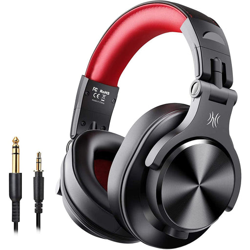 Casque Bluetooth 50 Heures d’Autonomie OneOdio A70 Casque Audio Sans Fil avec Microphone Antibruit CVC 8.0, Casque Studio, Casque Monitoring, Compatible Smartphone Tablette PC Piano Guitare AMP (Noir)