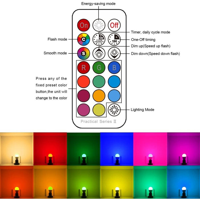 iLC Ampoule Led MR16 GU10 RGB Spot Culot led Changementde Couleur, Ampoules Led RGBW Dimmable Blanc chaud (2700K) Spots LED - Télécommande infrarouge incluse (paquet de 4)