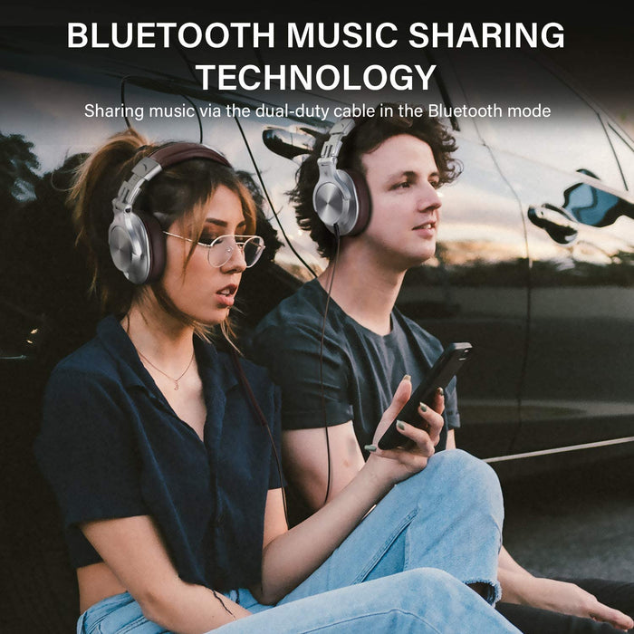 Casque Bluetooth 50 Heures d’Autonomie OneOdio A70 Casque Audio Sans Fil avec Microphone Antibruit CVC 8.0, Casque Studio, Casque Monitoring, Compatible Smartphone Tablette PC Piano Guitare AMP (Noir)
