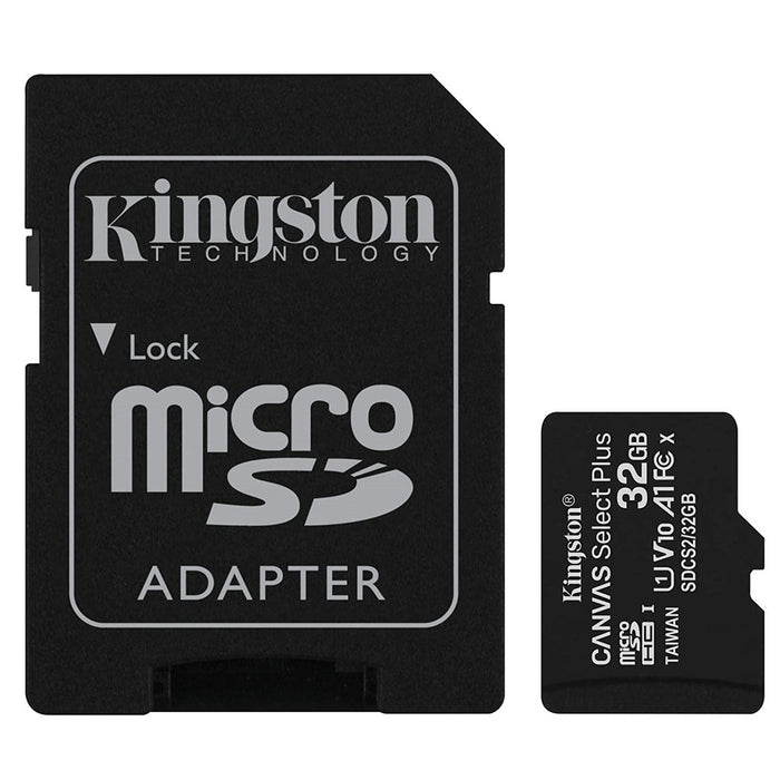 Kingston Canvas Select Plus - Carte Micro SD 32Go SDCS2 Class 10+ Adaptateur inclus