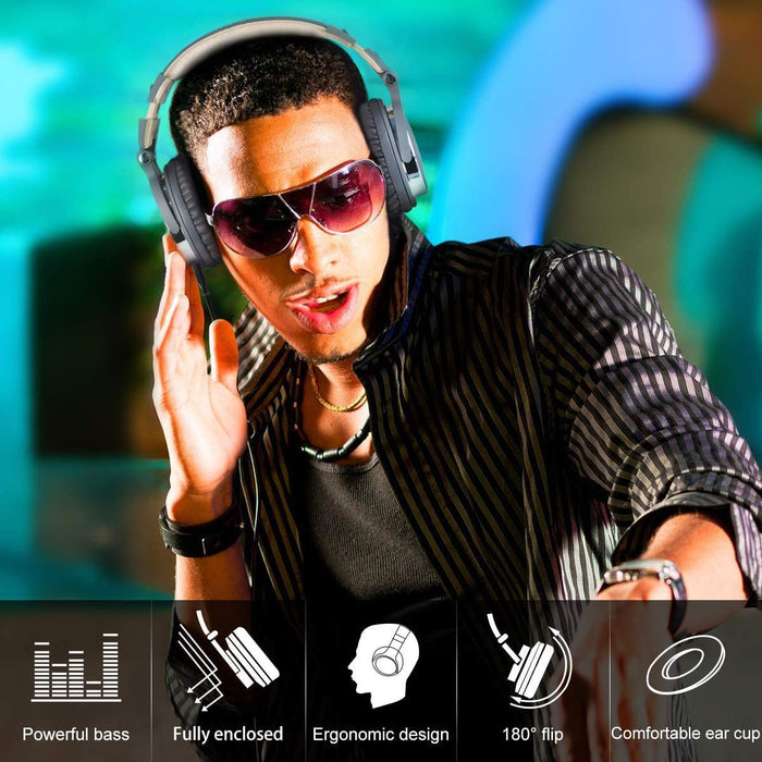 Casque DJ, OneOdio Pro10 Casque Audio Studio Professionnel, Casque Filaire, Casque de Monitoring, Son Parfait pour Synthétiseur PC TV Tablette Smartphone (Noir)