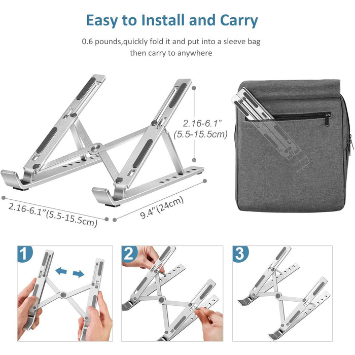 Support en aluminium pour ordinateur portable et tablette, pliable