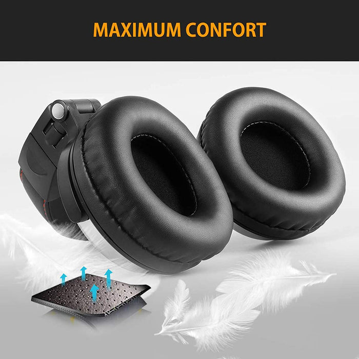 Casque DJ, OneOdio Pro10 Casque Audio Studio Professionnel, Casque Filaire, Casque de Monitoring, Son Parfait pour Synthétiseur PC TV Tablette Smartphone (Noir)