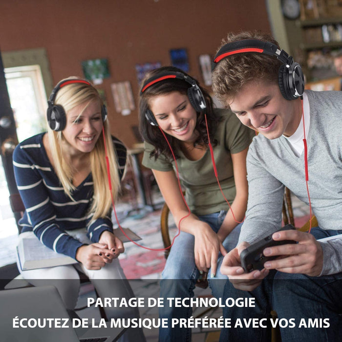 Casque DJ, OneOdio Pro10 Casque Audio Studio Professionnel, Casque Filaire, Casque de Monitoring, Son Parfait pour Synthétiseur PC TV Tablette Smartphone (Noir)