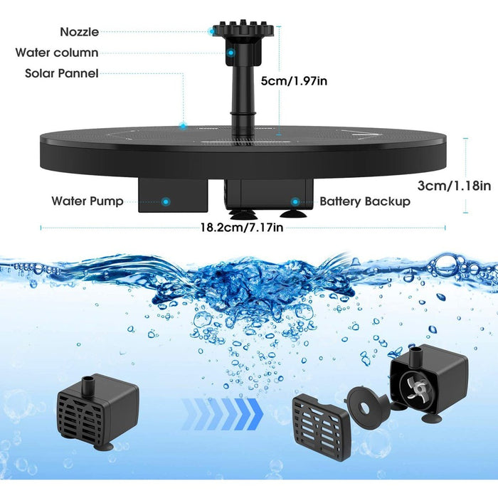 Kit pompe à eau solaire pour fontaine de bassin, étang, piscine, 3,5W, rechargeable