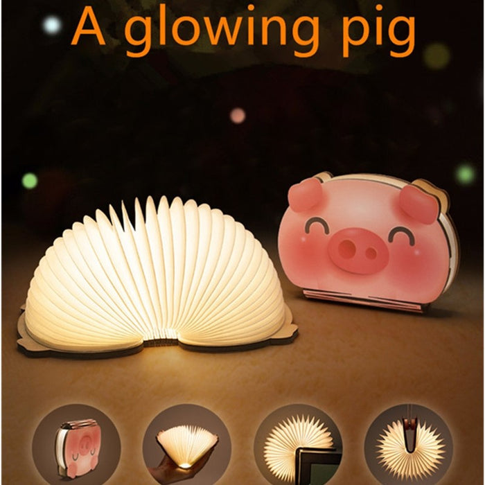 Lampe LED en forme de livre déplié, rechargeable par USB