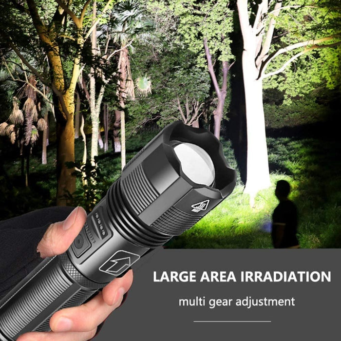 Lampe torche LED 2000lm blanc froid 6000K, rechargeable