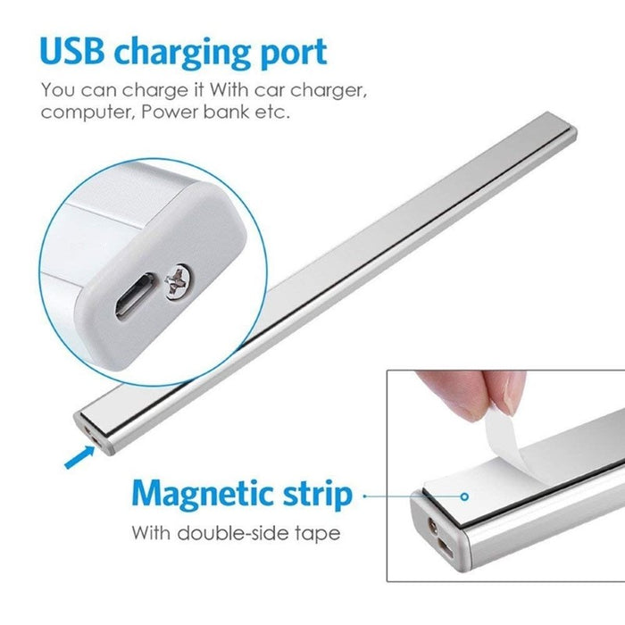 Bar LED magnétique sans fil, rechargeable par USB, blanc froid 3000K
