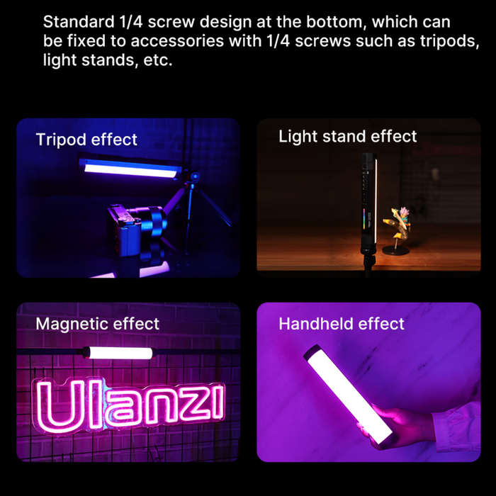 Ulanzi VL110RGB - Tube vidéo multicolore, sans fil et rechargeable