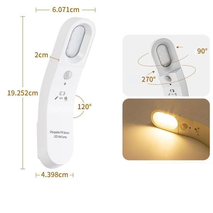 Applique LED murale avec détecteur de mouvement, connexion par USB