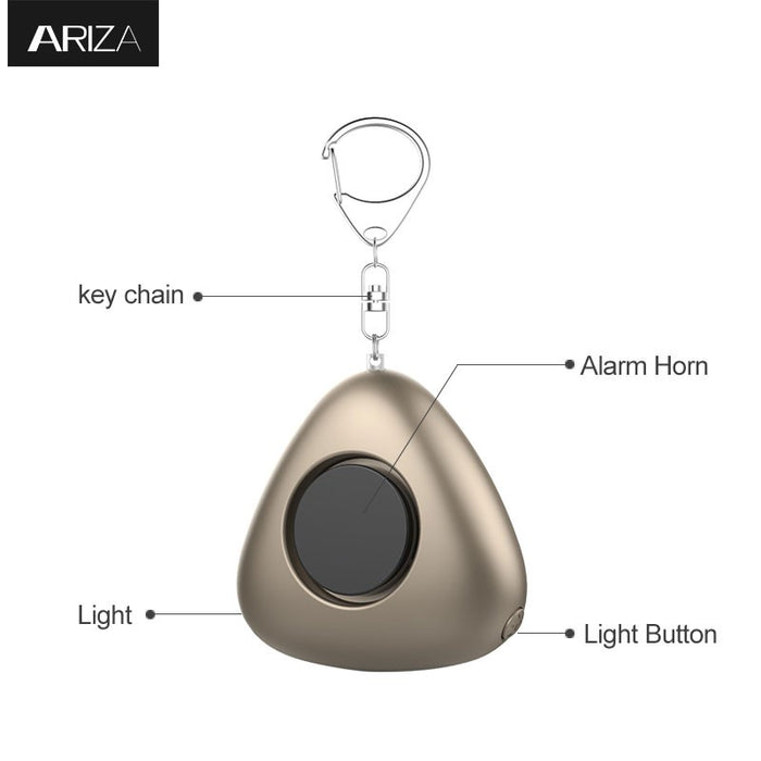 ARIZA - Mini alarme sonore 120db, avec porte-clés et torche LED