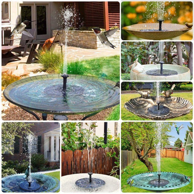 AISITIN Fontaine Solaire Extérieur Flottante 3.5W, Pompe Bassin Solaire avec Batterie et 6 Buses, pour Bain d'oiseaux Aquarium Jardin Fontaine