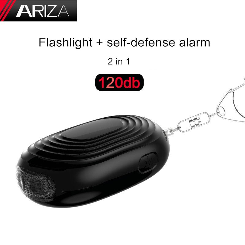 ARIZA - Alarme sonore 120db de poche, avec porte-clés et torche LED