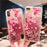 Coque iPhone fleurs et paillettes roses