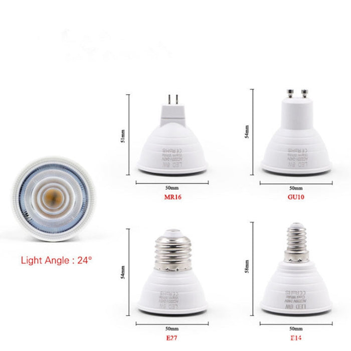 跨境批发led灯杯MR16 GU10 GU5.3塑包铝110v220v12v 6w7w调光灯杯
