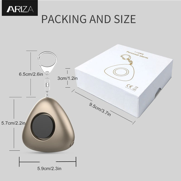 ARIZA - Mini alarme sonore 120db, avec porte-clés et torche LED
