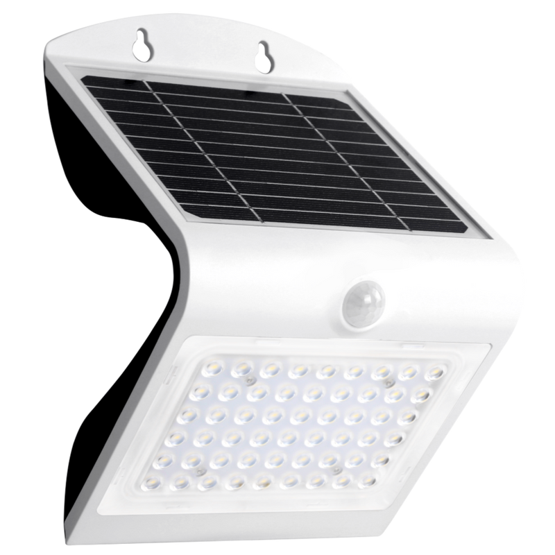 Applique LED solaire d’extérieur, 2 modes d’éclairage, détecteur de mouvement (Blanc)