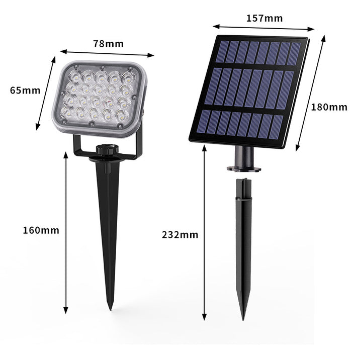 Lot de 2 Spots LED solaires 400lm pour jardin, étanche IP65-Tektek
