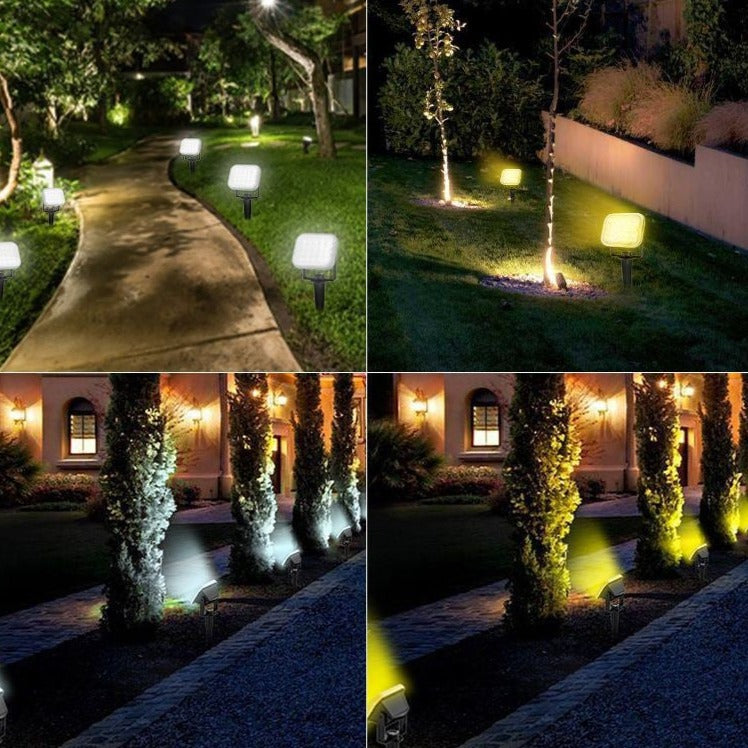 Lot de 2 Spots LED solaires 400lm pour jardin, étanche IP65