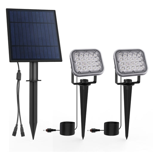 Lot de 2 Spots LED solaires 400lm pour jardin, étanche IP65-Tektek