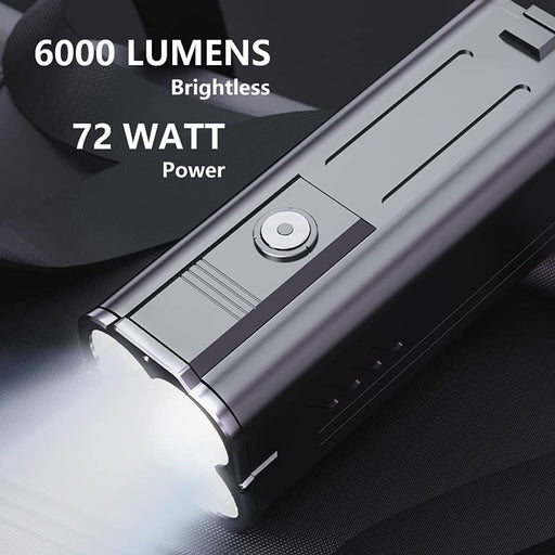 Supfire - Lampe torche LED 6000lm blanc froid 6000K, rechargeable